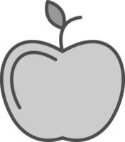 Apfel Linie gefüllt Graustufen Symbol Design vektor