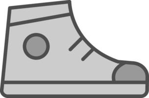 Unterstützung Schuhe Linie gefüllt Graustufen Symbol Design vektor