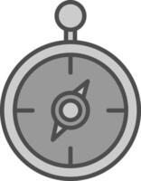 Kompass Linie gefüllt Graustufen Symbol Design vektor