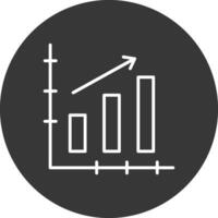 Bar Diagramm Linie invertiert Symbol Design vektor