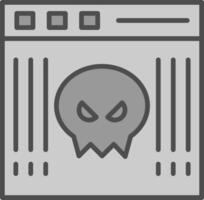 Malware Linie gefüllt Graustufen Symbol Design vektor