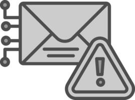 Warnung Mail Linie gefüllt Graustufen Symbol Design vektor