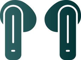 Glyphenverlaufssymbol für Ohrhörer vektor