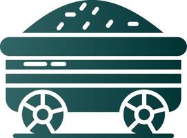 Bergwerk Wagen Glyphe Gradient Symbol vektor