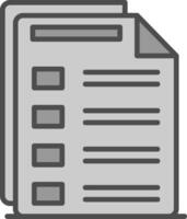 dokument linje fylld gråskale ikon design vektor