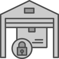 Sicherheit Warenhaus Linie gefüllt Graustufen Symbol Design vektor