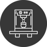 Kaffee Maschine Linie invertiert Symbol Design vektor