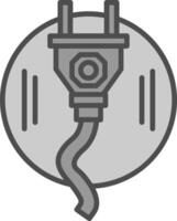 Plug-In Linie gefüllt Graustufen Symbol Design vektor