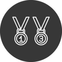 Medaillen Linie invertiert Symbol Design vektor