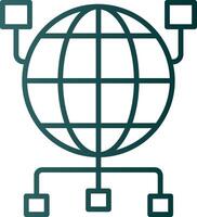 global organisation linje lutning ikon vektor