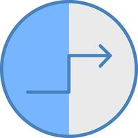 Zickzack- Pfeil Linie gefüllt Blau Symbol vektor