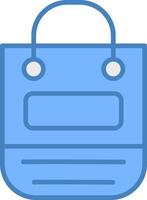 Einkaufen Tasche Linie gefüllt Blau Symbol vektor