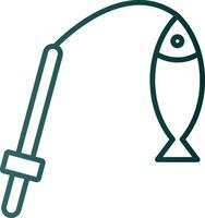 fiskelina lutning ikon vektor