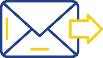 Email Linie zwei Farbe Symbol Design vektor