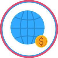 global ekonomi platt cirkel ikon vektor