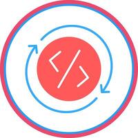 utveckling platt cirkel ikon vektor