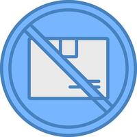 verboten Zeichen Linie gefüllt Blau Symbol vektor
