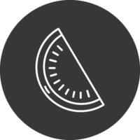 vattenmelon linje omvänd ikon design vektor