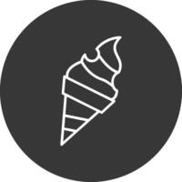 Eis Sahne Linie invertiert Symbol Design vektor