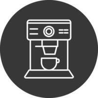 Kaffee Maschine Linie invertiert Symbol Design vektor