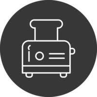 Toaster Linie invertiert Symbol Design vektor