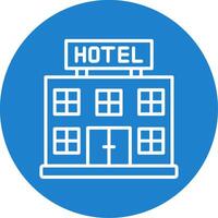 hotell mång Färg cirkel ikon vektor