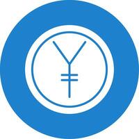 yen mång Färg cirkel ikon vektor