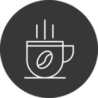 Kaffee Tasse Linie invertiert Symbol Design vektor