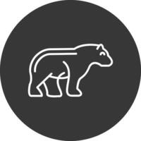 Björn linje omvänd ikon design vektor