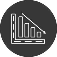 Bar Diagramm Linie invertiert Symbol Design vektor