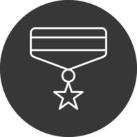 Medaille Linie invertiert Symbol Design vektor