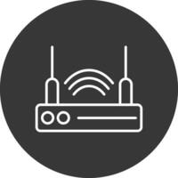 router enhet linje omvänd ikon design vektor