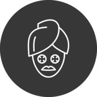Gesicht Maske Linie invertiert Symbol Design vektor