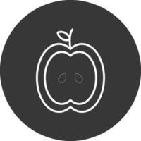 Apfel Linie invertiert Symbol Design vektor