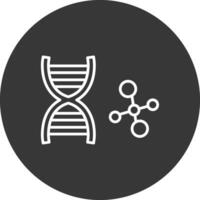 DNA Linie invertiert Symbol Design vektor