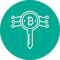 Bitcoin Schlüssel multi Farbe Kreis Symbol vektor