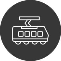 Straßenbahn Linie invertiert Symbol Design vektor