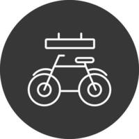 Fahrrad Linie invertiert Symbol Design vektor