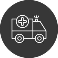 Krankenwagen Linie invertiert Symbol Design vektor