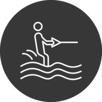 Surfen Linie invertiert Symbol Design vektor