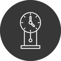 Uhr Linie invertiert Symbol Design vektor