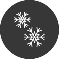 snöflingor linje omvänd ikon design vektor