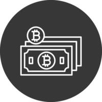 Bitcoin Kasse Linie invertiert Symbol Design vektor