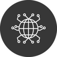 global nätverkande linje omvänd ikon design vektor