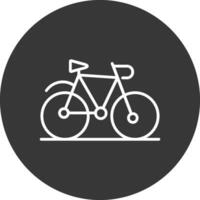 Fahrrad Linie invertiert Symbol Design vektor