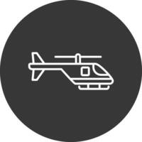 helikopter linje omvänd ikon design vektor