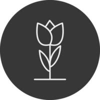 Tulpe Linie invertiert Symbol Design vektor