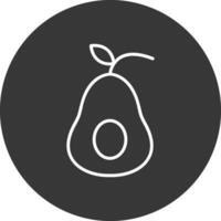 Avocado Linie invertiert Symbol Design vektor