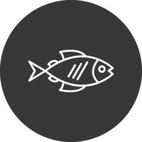 fisk linje omvänd ikon design vektor