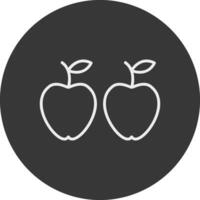Apfel Linie invertiert Symbol Design vektor
